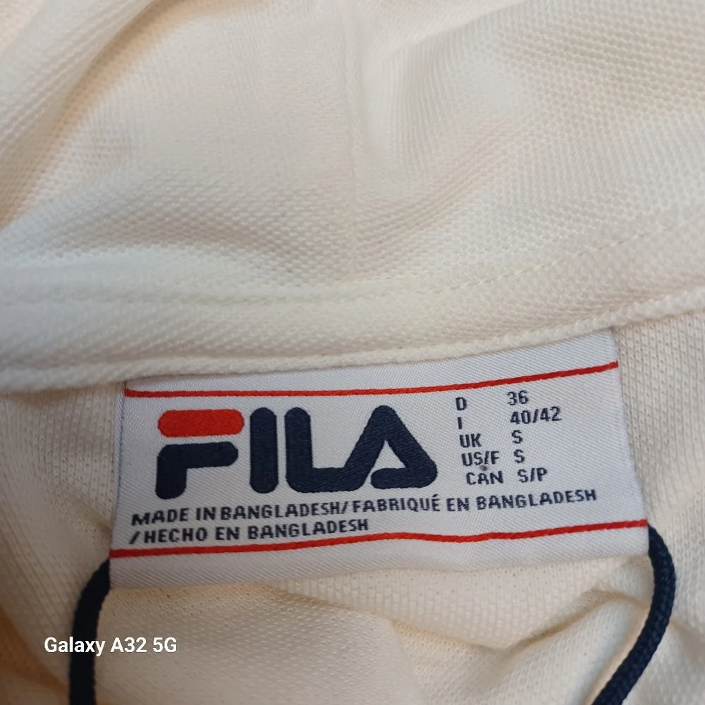 Fila Off-Cream  Cropped Hoodie Size S - Picture 2 of 13